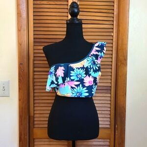 NWOT Old Navy Womens Floral One-Shoulder Swim Top Size XL